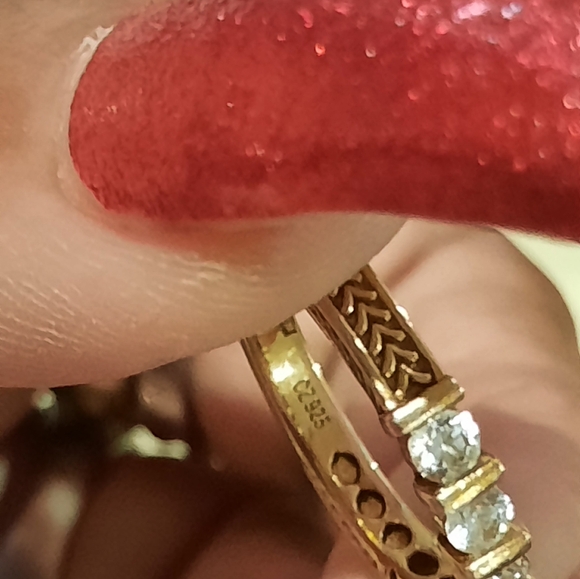 AUTHENTIC 14K OVER STERLING SILVER VANNA K CZ ETERNITY BAND RING size8 CERTIFIED - Picture 4 of 8